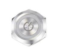 Interrupteur à bouton Interrupteur à bouton-poussoir métallique étanche à course courte, 12/16/19/22/25/30 mm, 1NO, 5/12/24/220 V, noir(22mm,STAINLESS STEEL(W)_GREEN LED(1NO)_3-6V)