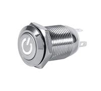 Interrupteur à Bouton LED, Keenso Commutateur de Bouton Poussoir de Puissance de Voiture de 12mm 1NO1NC de Verrouillage (White)