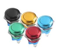 Interrupteur à bouton métallique en acier inoxydable, tête ronde plate de 16mm, étanche, auto-réinitialisation, interrupteur poussoir 220V(R)