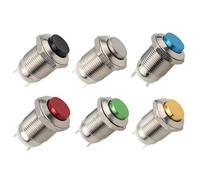 Interrupteur à bouton momentané étanche de 12mm, 5/20/100 pièces, interrupteur poussoir rond en métal, klaxon de démarrage de voiture, interrupteur à réinitialisation automatique(Silver,20PCS)