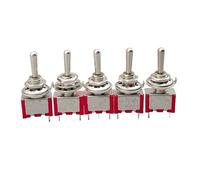 Interrupteur à bouton MTS-123 223 6MM Interrupteur à bascule à double tête de réinitialisation rouge 3 broches 3 vitesses micro bouton à bascule(123 3P reset,5pcs)