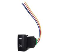 Interrupteur à Bouton Poussoir 12V avec Voyant Lumineux | Conception à 4 pôles, matériau ABS durable, marquage de motif clair, adapté aux antibrouillards, aux bandes LED
