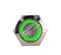 Interrupteur à bouton-poussoir 19 mm 2 ou 3 positions DPDT, sélecteur rotatif en métal éclairé avec LED, acier inoxydable, 1 pièce(Green,3 POSITION_3-6V)