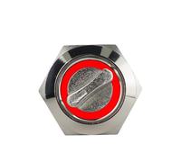 Interrupteur à bouton-poussoir 19 mm 2 ou 3 positions DPDT, sélecteur rotatif en métal éclairé avec LED, acier inoxydable, 1 pièce(Red,3 POSITION_3-6V)