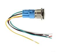 Interrupteur à bouton-poussoir 19 mm, verrouillage 12 V CC en acier inoxydable LED IP65 étanche pour usage industriel (rouge)