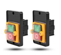 Interrupteur à bouton-poussoir, 2 pièces AC220V/380V 10A KAO-5 étanche à l'eau ON OFF interrupteur à bouton-poussoir autobloquant bouton-poussoir de contrôle de l'équipement