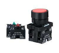 Interrupteur à bouton-poussoir 22mm, réinitialisation momentanée ON OFF 12V/220V/48V/24V, noir NC, pas de bouton d'alimentation for panneau électrique industriel(EA45 RED 1NO1NC,No Light)