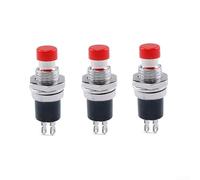 Interrupteur à bouton-poussoir 3 x, marche/arrêt momentané pour SPST normalement fermé 250 VAC 1 A 6 mm pour projets de bricolage utilisation industrielle