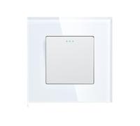 Interrupteur à bouton-poussoir à 1, 2 ou 3 voies, standard, noir, blanc, doré, avec panneau en verre cristal(Black,2Way)