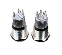 Interrupteur à bouton-poussoir à 2 ou 3 positions de 19 mm DPDT, sélecteur en métal éclairé, interrupteur rotatif avec LED, acier inoxydable étanche(Green,3 POSITION_220V)