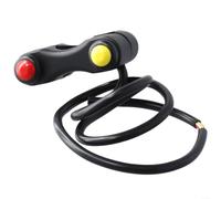 Interrupteur à bouton-poussoir à 3 broches en alliage d'aluminium robuste 12 V pour moto ATV Dirt Bike Interrupteur électrique Start Kill Control Rouge Jaune Diamètre du trou de montage 22 mm