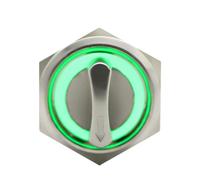 Interrupteur à bouton-poussoir à 3 positions 22 mm DPDT, sélecteur métallique éclairé, interrupteur rotatif avec LED, étanche 5 V, rouge, vert, blanc(Green,MOMENTARY_3_3-6V)