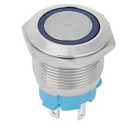 Interrupteur à bouton-poussoir à LED, interrupteur à bouton-poussoir de réinitialisation durable pratique en acier inoxydable à usage général pour les lieux de travail à usage professionnel