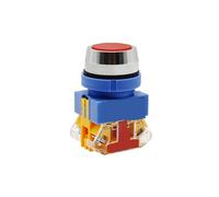 Interrupteur à bouton-poussoir à réinitialisation automatique, 30 mm, 1 NO, 1 NC, 2 NO, 10 A, 440 V, rouge, vert, jaune, tête plate, interrupteurs momentanés, LAY37-11BN(Green,2NO_MOMENTARY)