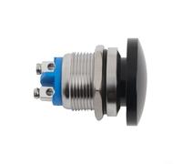 Interrupteur à bouton poussoir à tête champignon de 19 mm avec fonction de réinitialisation automatique pour plus de commodité d'utilisation (noir)
