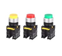 Interrupteur à bouton-poussoir à tête haute 22 mm, 1 pièce, auto-verrouillable, étanche, vert, jaune, rouge, bleu, blanc, 1NO, 1NC, 2NO(50R,1NC1NC_SELF-LOCKING)
