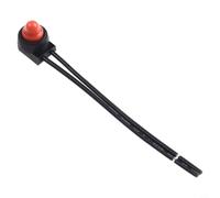 Interrupteur à bouton-poussoir autobloquant 12 V 3 A étanche avec câble rouge/noir pour éclairage extérieur de moto lumière d'urgence ménage plastique bakélite certifié UL durable 10 000 cycles I