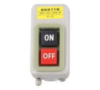 Interrupteur à bouton-poussoir autobloquant B11/B16/B30, 380 V, 10 A, 7,5 kW, interrupteur marche/arrêt pour applications industrielles, boîtier en métal gris, dimensions 10 x 5,8 x 5 cm (BS211)
