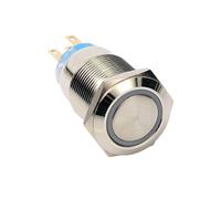 Interrupteur à bouton-poussoir bicolore LED rouge-vert 19 mm, ON/OFF, réarmable, 12 V, anneau NO/NF, double LED, LED rouge-vert, 10 pièces(Latching,COMMON NEGATIVE_110V)
