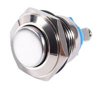 Interrupteur à Bouton-poussoir, Bouton Poussoir Momentané, Interupteur Poussoir 12V Etanche, Interrupteur à Réinitialisation Automatique en Métal ON OFF Interrupteur de Klaxon Argent