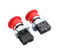Interrupteur à bouton-poussoir d'arrêt d'urgence 1NC 1NO à verrouillage momentané 22 mm 600 V 10 A NP2-BE101 for ascenseur d'équipement 1 pièce(1NC Momentary)