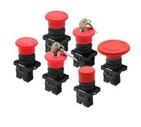Interrupteur à bouton-poussoir d'arrêt d'urgence 22 mm XB2-ES442 ES542 ES642 BS142, verrouillage automatique, 600 V, 10 A, 220 V, 12 V, 24 V, 1 pièce(XB2-ES542)