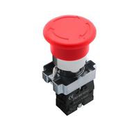 Interrupteur à bouton-poussoir d'arrêt d'urgence en forme de champignon rouge à verrouillage momentané 1NC 1NO 22 mm 600 V 10 A NP2-BE101 Ascenseur d'équipement(1NO Momentary)