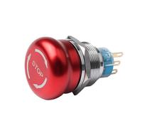 Interrupteur à bouton-poussoir d'arrêt d'urgence en métal, tête champignon rouge, 16 mm, 19 mm, 22 mm, avec flèche, autobloquant, étanche(STOP,22MM_3PIN NONC)