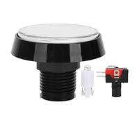 Interrupteur à Bouton-Poussoir de 60 Mm, Grand Bouton-Poussoir Plat Rond, Support Rotatif, Réponse Rapide du Bouton, avec Interrupteur à 3 Pieds à Lumière LED(Blanche)