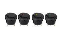 Interrupteur à bouton-poussoir de voiture 5 pièces/ensemble lumière LED interrupteur à bascule rond interrupteur à bascule de Luminescence étanche 12V(20MM-Yellow A)