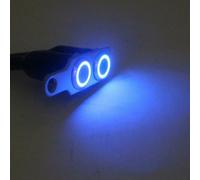 Interrupteur à bouton-poussoir double action 12 V avec indicateur LED pour utilisation sur guidon de moto, certifié IP65 et boîtier en aluminium