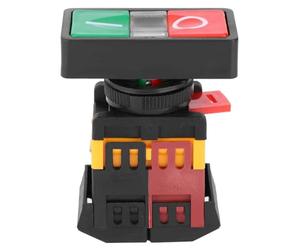 Interrupteur à Bouton-Poussoir Double, Interrupteur à Bouton AS-22/25N avec Bouton Momentané Marche/Arrêt de La Lumière LED 73 x 55 x 28 mm 24V/220V/380V(220V)
