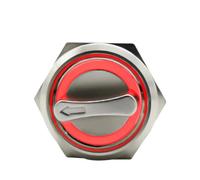 Interrupteur à bouton-poussoir DPDT 2 ou 3 positions, 22 mm, sélecteur rotatif métallique lumineux avec LED, étanche, 5 V, rouge, vert, blanc(Red Led,MOMENTARY_2 POSITION_220V)