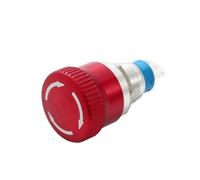 Interrupteur à bouton-poussoir d'urgence à verrouillage champignon 19 mm, marche/arrêt, rouge, for ascenseur d'équipement (PM192F-11TS)(1NO1NC)