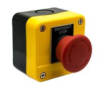 Interrupteur à bouton-poussoir E-Stop à tête champignon rouge, 22 mm, arrêt de verrouillage 10 A avec contact 1 NC, étanchéité IP40 pour panneau de commande de machines CNC, interrupteur de contrôle