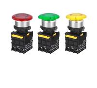 Interrupteur à bouton-poussoir en forme de champignon, 22 mm, étanche, autobloquant, momentané, réinitialisation automatique, avec lumière, 12 V, 24 V, 220 V, 1 pièce(50R,MOMENTARY_2NO_220V)