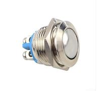 Interrupteur à bouton-poussoir en métal 12 V 16 mm étanche momentané sans contact pour une utilisation dans les démarreurs électromagnétiques, les relais et les circuits de contacteur (courbé)
