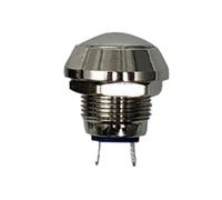 Interrupteur à bouton-poussoir en métal, 12mm, IP65, sans lumière, 220V, petit interrupteur en alliage d'argent à usage général, 1 pièce(Arc Head,Screw foot)