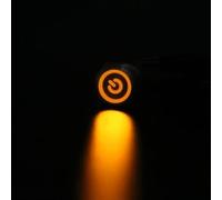 Interrupteur à bouton-poussoir en métal 16 mm Marquage d'alimentation LED Verrouillage Réinitialisation Momentané 1NO 1NC Rouge Bleu Jaune Vert Blanc 16HXDY 1 pièce (jaune, verrouillage LATCHING_12 V)