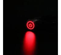 Interrupteur à bouton-poussoir en métal 16 mm - Marquage de courant LED - Verrouillage auto-réinitialisation Momentané - 1NO 1NC - Rouge - Bleu - Jaune - Vert - Blanc - 16HXDY - 1 pièce (rouge