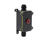 Interrupteur à bouton-poussoir en métal 20A en acier inoxydable Haut courant extérieur Cordon d'alimentation en ligne Marine ON OFF Boîte de jonction IP66 étanche (A-Red,LATCHING,110V-220V)