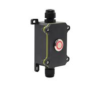 Interrupteur à bouton-poussoir en métal 20A en acier inoxydable Haut courant extérieur Cordon d'alimentation en ligne Marine ON OFF Boîte de jonction étanche IP66(S-Red,MOMENTARY,12V-24V)