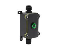 Interrupteur à bouton-poussoir en métal 20A en acier inoxydable Haut courant extérieur Cordon d'alimentation en ligne Marine ON OFF Boîte de jonction IP66 étanche (A-vert,MOMENTARY,12V-24V)