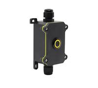 Interrupteur à bouton-poussoir en métal 20A en acier inoxydable Haut courant extérieur Cordon d'alimentation en ligne Marine ON OFF Boîte de jonction IP66 étanche (A-Ambre,MOMENTARY,12V-24V)