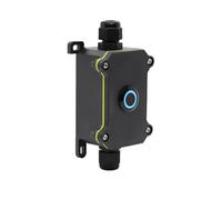 Interrupteur à bouton-poussoir en métal 20A en acier inoxydable Haut courant extérieur Cordon d'alimentation en ligne Marine ON OFF Boîte de jonction IP66 étanche (A-Blue,MOMENTARY,12V-24V)