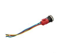 Interrupteur à bouton-poussoir en métal 22 mm 12 V avec lumière LED Interrupteur à réinitialisation automatique momentané IP67 étanche à la poussière 1NO1NC Contact 5 A Alliage d'aluminium pour