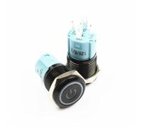 Interrupteur à bouton-poussoir en métal 5 V 6 V 12 V 24 V 220 V, lampe d'alimentation 16 mm, réinitialisation, démarrage momentané, sonnette, ordinateur, bornes à souder, 1 pièce(Socket,24V)