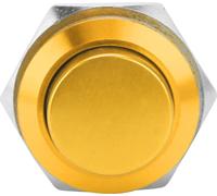 Interrupteur à bouton poussoir en métal Acier inoxydable étanche à réarmement automatique Normalement ouvert 16mm 220V(Jaune)