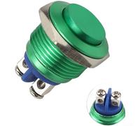 Interrupteur à bouton-poussoir en métal de 16 mm à réinitialisation automatique momentané terminal à vis haute tactile pour projets Arduino DIY (vert)