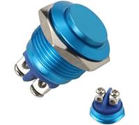Interrupteur à bouton-poussoir en métal de 16 mm à réinitialisation automatique momentané terminal à vis haute tactile pour projets Arduino DIY (bleu)